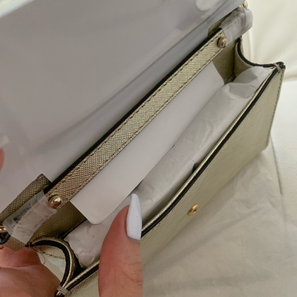NEW Kate Spade Cami Metallic Gold Crossbody Bag - Picture 9 of 12